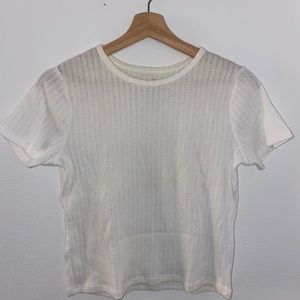 White ribbed crop top